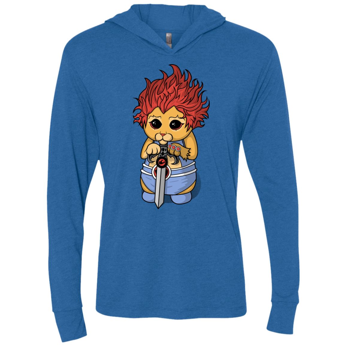 Thunder Kitty Triblend Long Sleeve Hoodie Tee