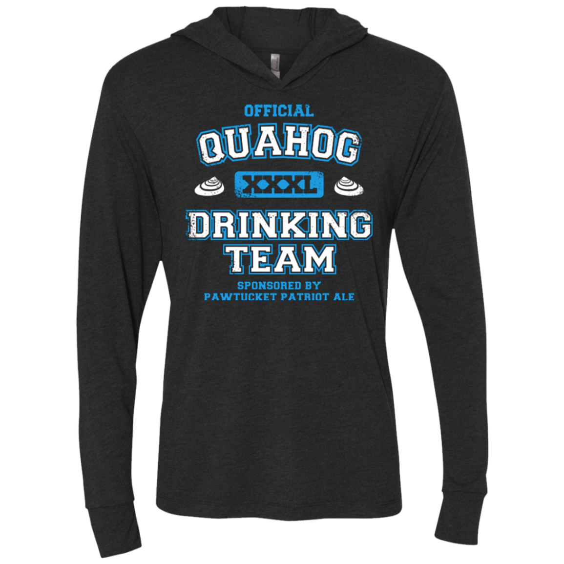 Quahog Drinking Team Triblend Long Sleeve Hoodie Tee