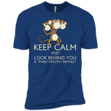Keep Calm & Look Behind You A Three Headed Monkey Men's Premium T-Shirt