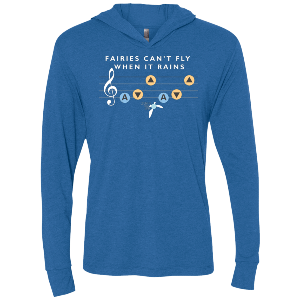 Fairies Can't Fly When It Rains Triblend Long Sleeve Hoodie Tee