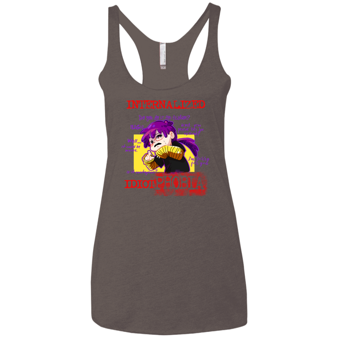 Idiot phobia Women's Triblend Racerback Tank