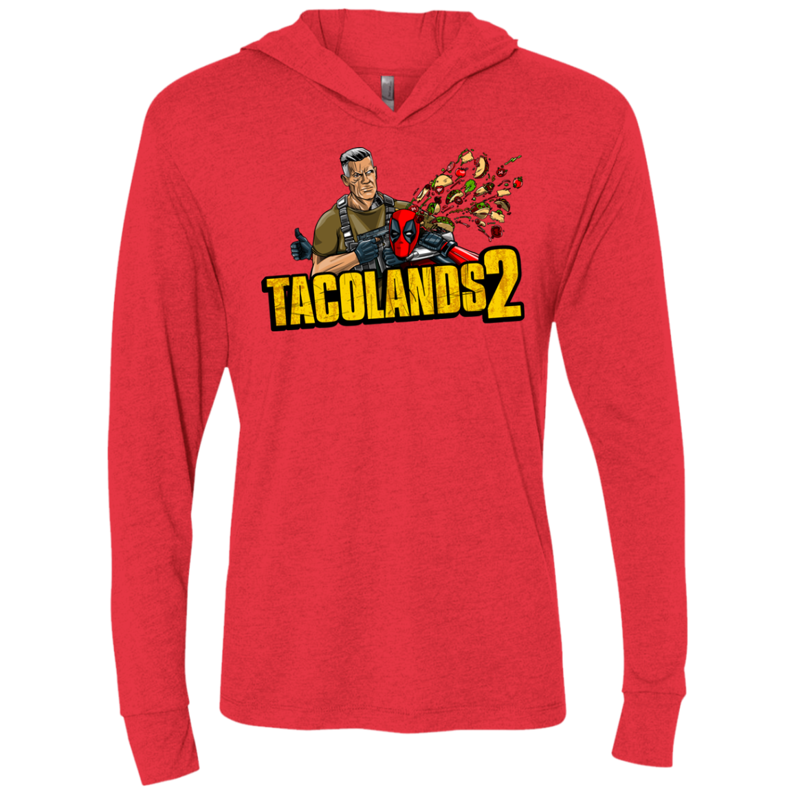 TACOLANDS 2 Triblend Long Sleeve Hoodie Tee