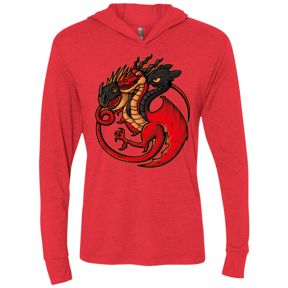 FIRE BLOOD AND TRAINING Triblend Long Sleeve Hoodie Tee
