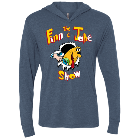 The Finn and Jake Show Triblend Long Sleeve Hoodie Tee