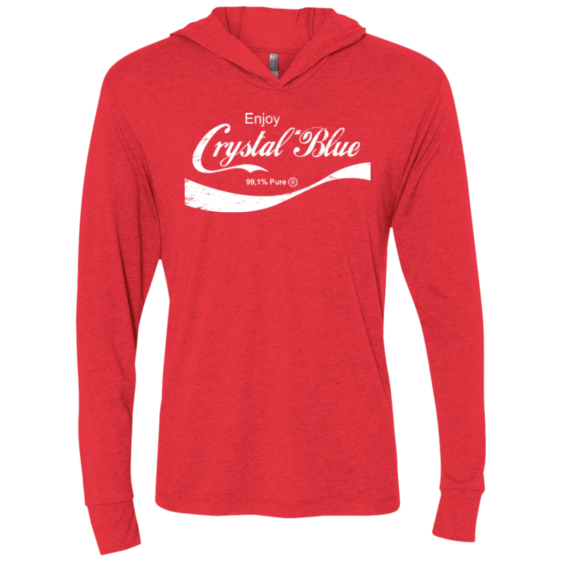 Crystal Blue Coke Triblend Long Sleeve Hoodie Tee