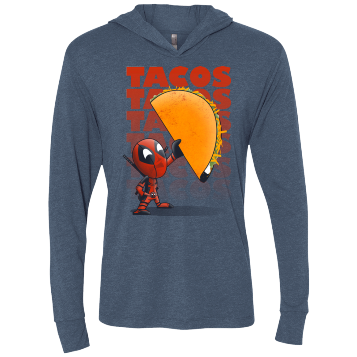 Tacos Triblend Long Sleeve Hoodie Tee