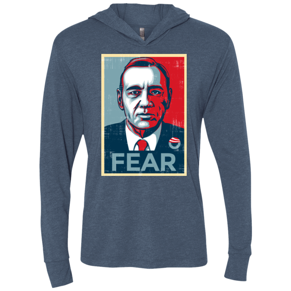fear Triblend Long Sleeve Hoodie Tee
