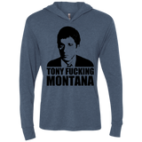 Tony Fucking Montana Triblend Long Sleeve Hoodie Tee