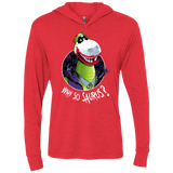 Why So Saurus Triblend Long Sleeve Hoodie Tee