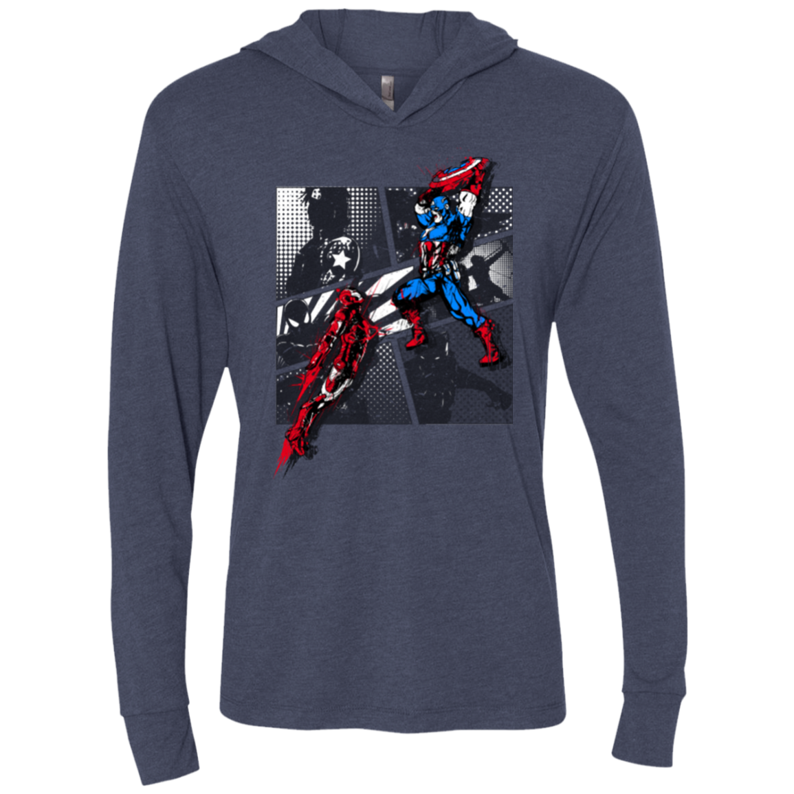 CIVIL WAR Triblend Long Sleeve Hoodie Tee