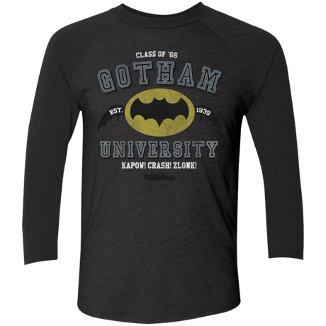 Gotham University Men's Triblend 3/4 Sleeve