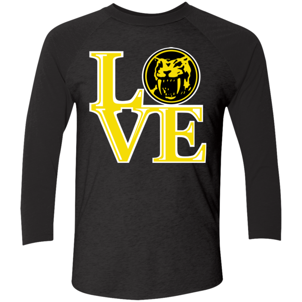 Yellow Ranger LOVE Men's Triblend 3/4 Sleeve