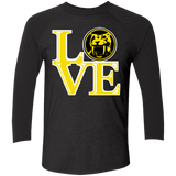 Yellow Ranger LOVE Men's Triblend 3/4 Sleeve