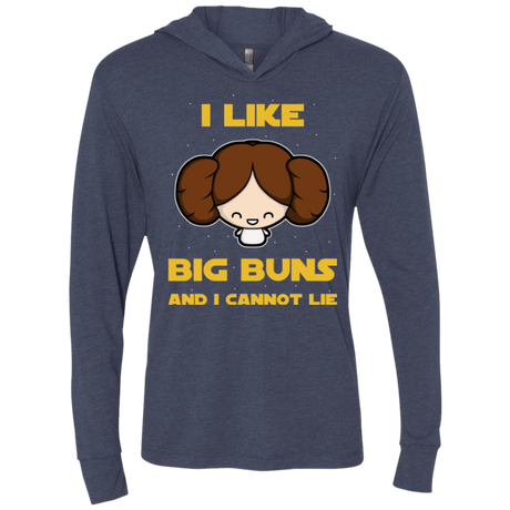 I Like Big Buns Triblend Long Sleeve Hoodie Tee