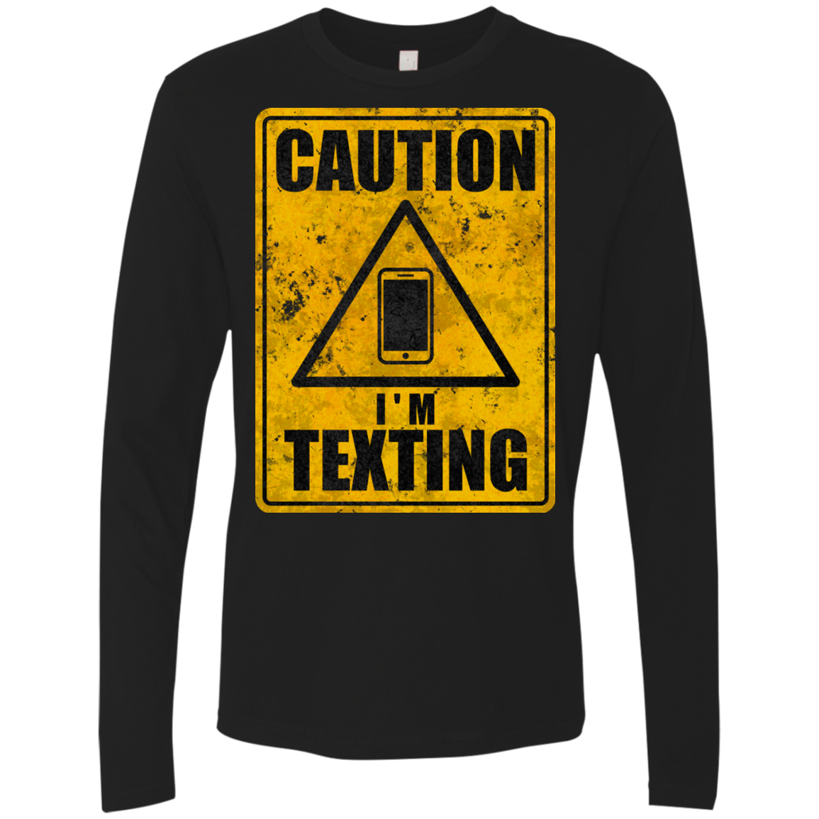 Caution I'm Texting Men's Premium Long Sleeve