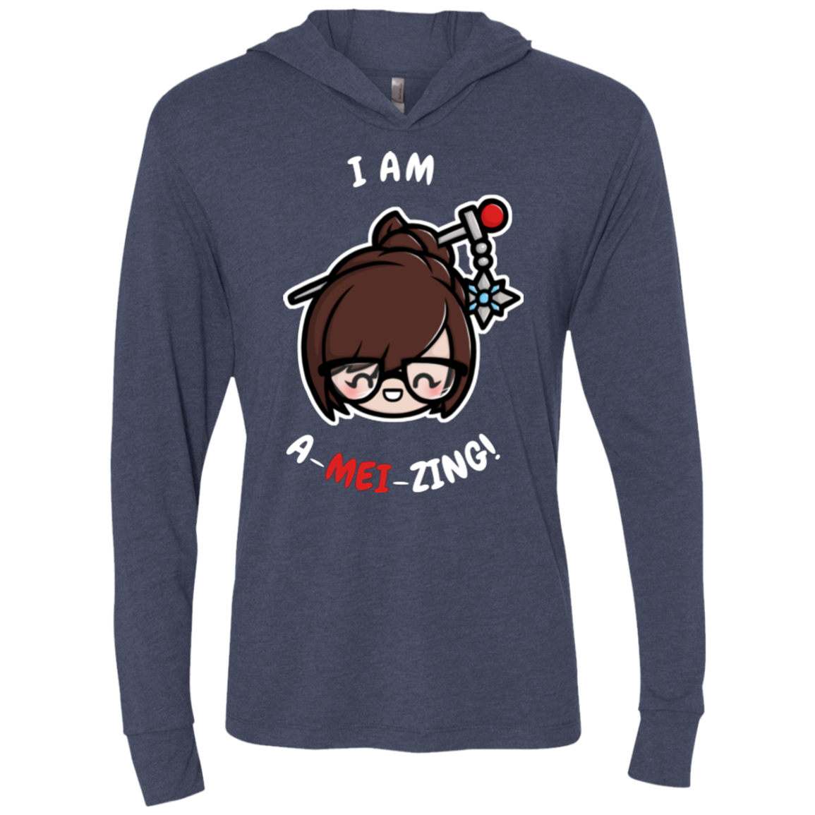 I Am A Mei Zing Triblend Long Sleeve Hoodie Tee