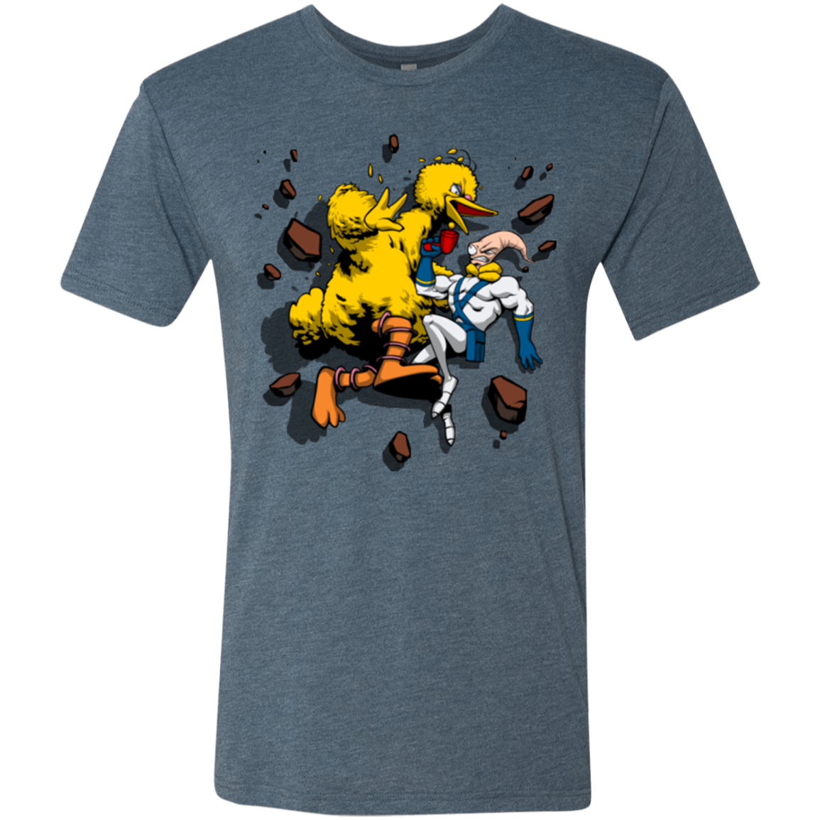 Big Bird and Worm Men's Triblend T-Shirt