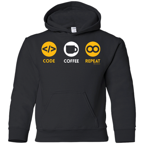 Code Coffee Repeat Youth Hoodie