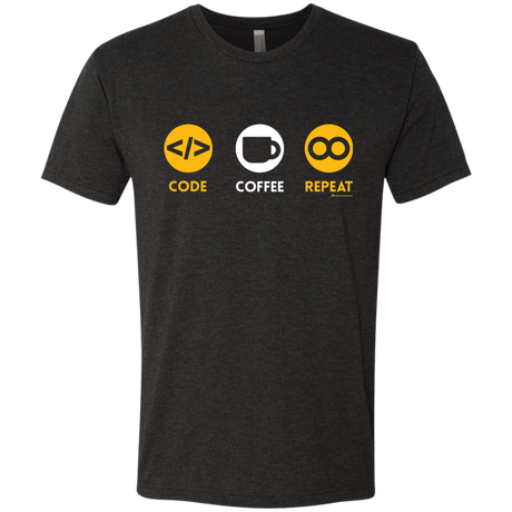 Code Coffee Repeat Men's Triblend T-Shirt