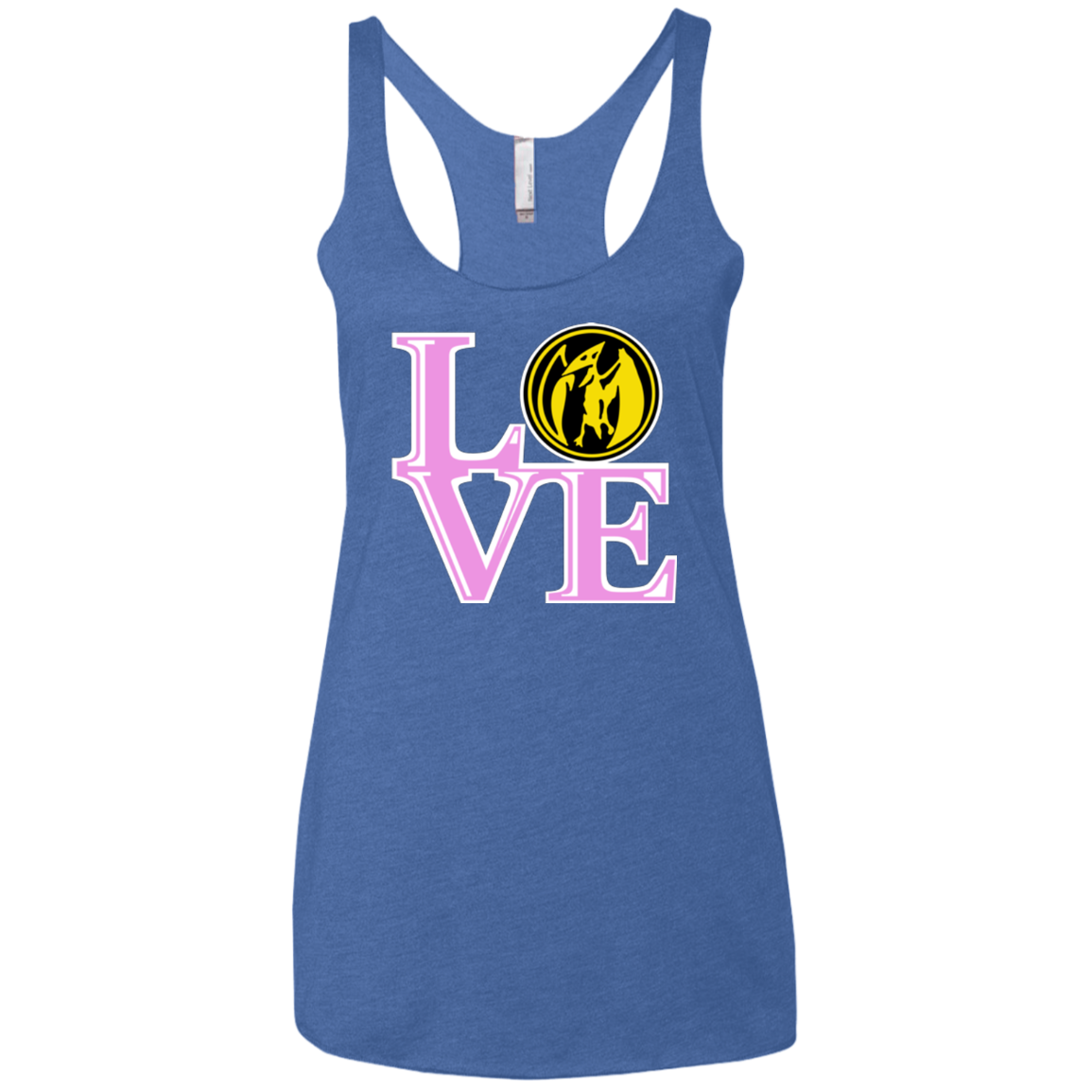 Pink Ranger LOVE Women's Triblend Racerback Tank
