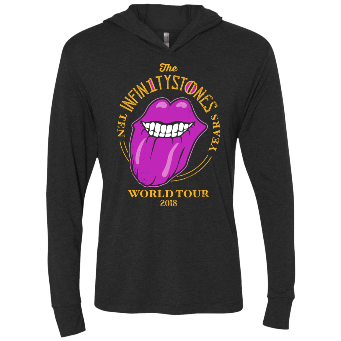 Stones World Tour Triblend Long Sleeve Hoodie Tee
