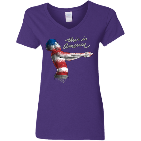 America Women's V-Neck T-Shirt