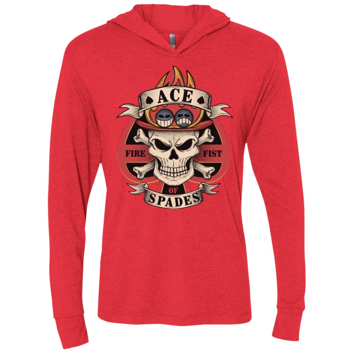 Ace of Spades Triblend Long Sleeve Hoodie Tee