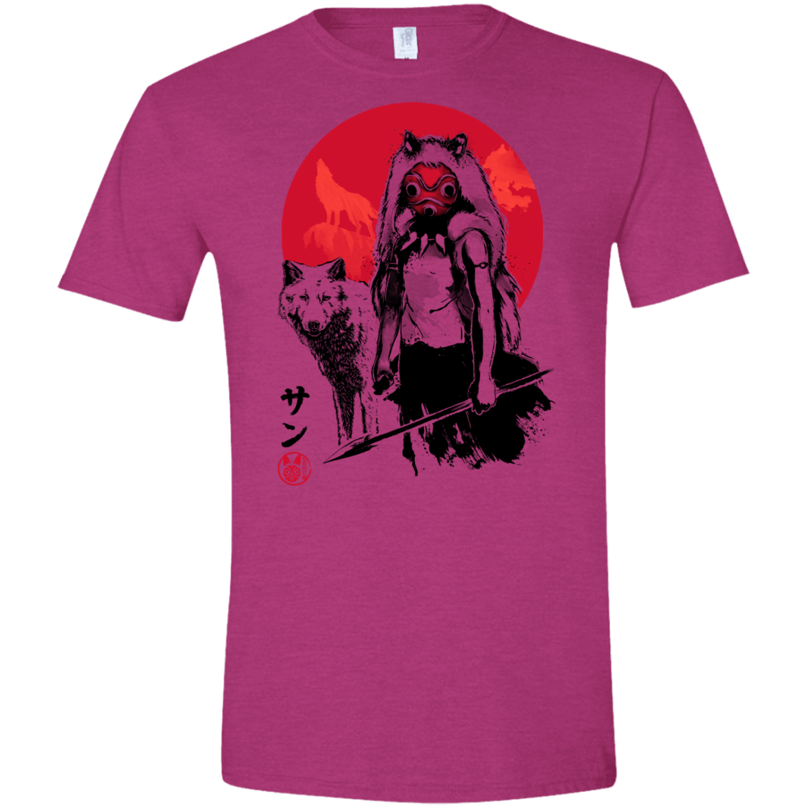 Wolf Girl sumi-e Men's Semi-Fitted Softstyle