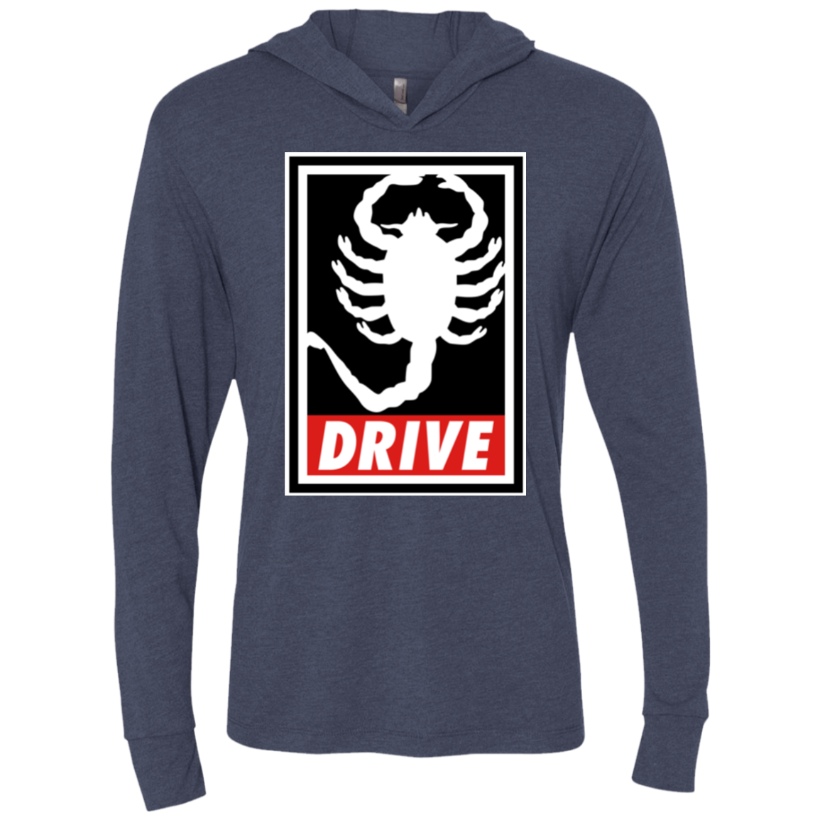 Obey and drive Triblend Long Sleeve Hoodie Tee