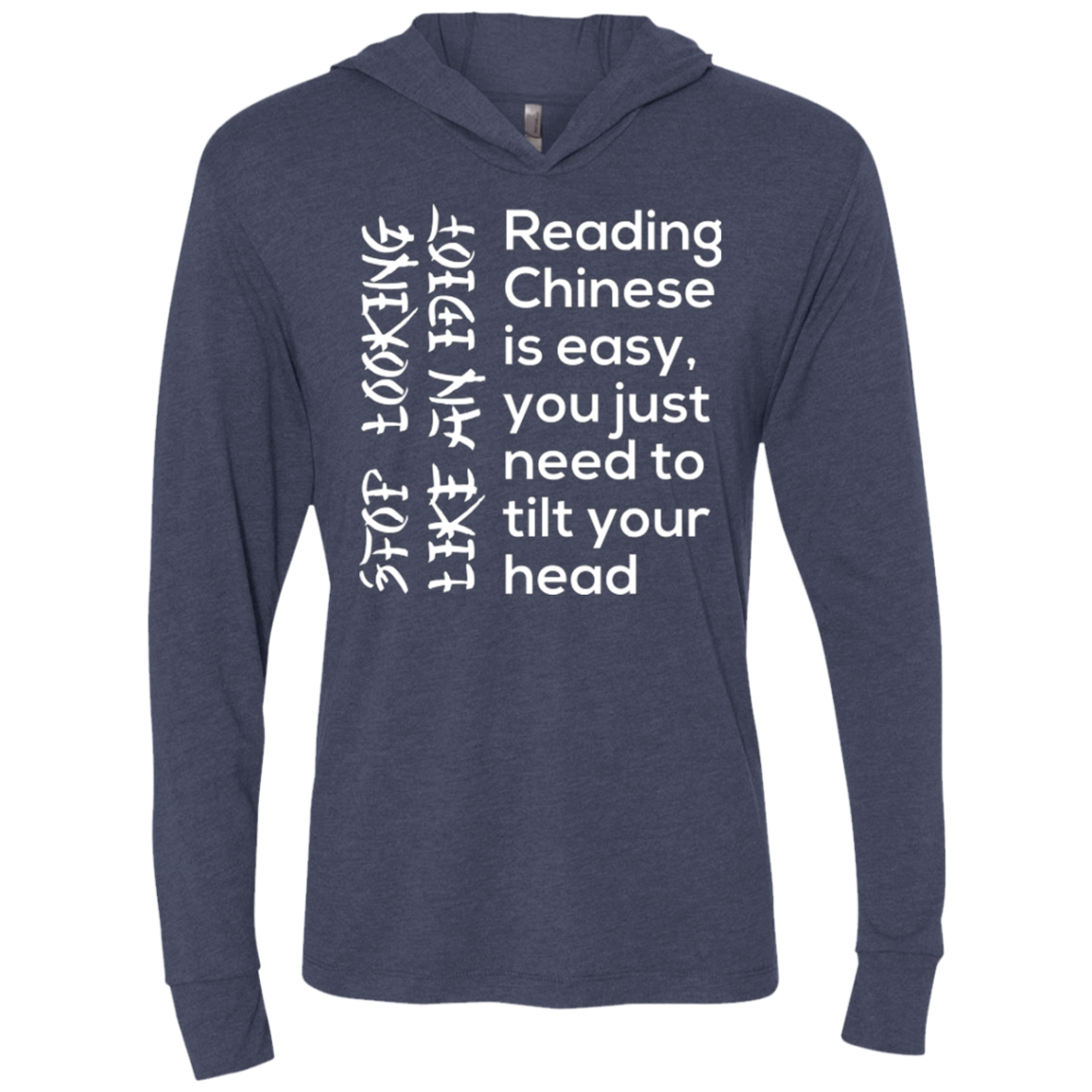 Chinese Triblend Long Sleeve Hoodie Tee