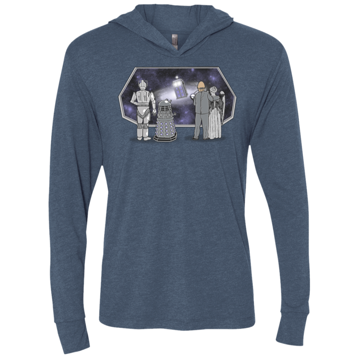 Doctor strikes back Triblend Long Sleeve Hoodie Tee