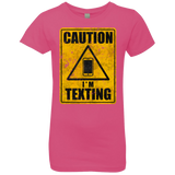 Caution I'm Texting Girls Premium T-Shirt