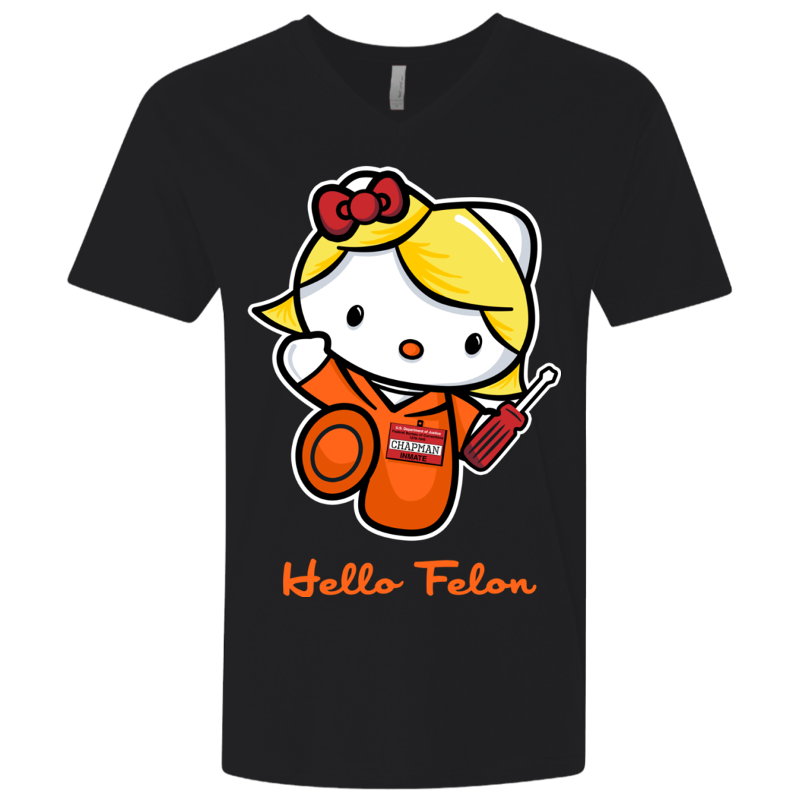 Orange is the New Cat Men's Premium V-Neck