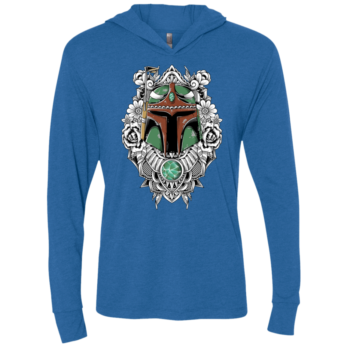 Mandalorian Warrior Triblend Long Sleeve Hoodie Tee