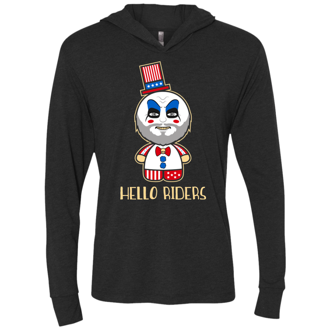 Hello Rider Triblend Long Sleeve Hoodie Tee
