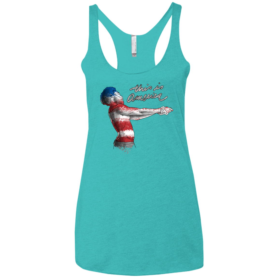 America Women's Triblend Racerback Tank