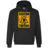 Caution I'm Texting Premium Fleece Hoodie