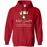 Keep Calm & Look Behind You A Three Headed Monkey Pullover Hoodie