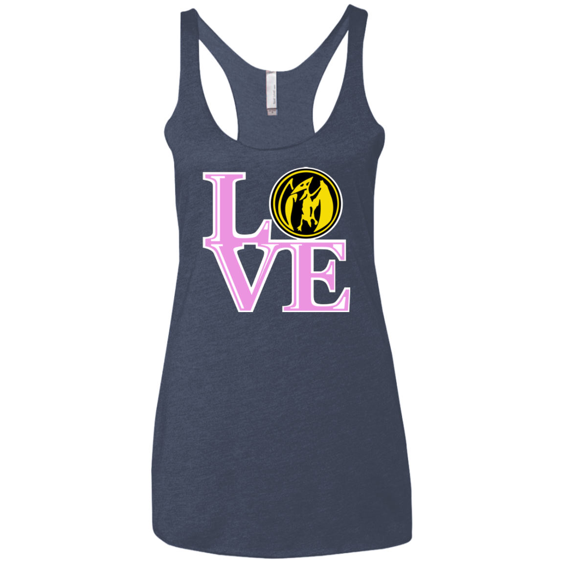 Pink Ranger LOVE Women's Triblend Racerback Tank