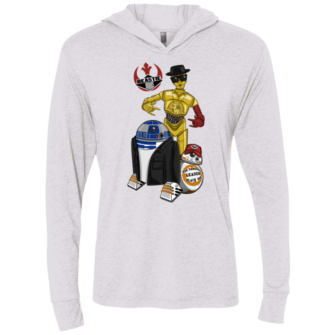 The Beastie Droids Triblend Long Sleeve Hoodie Tee
