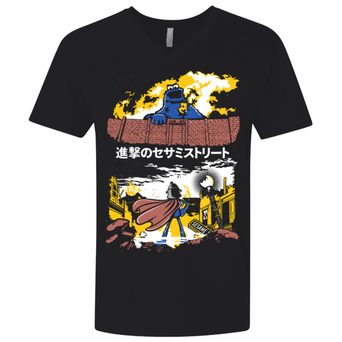 Attack on Sesame Street Men's Premium V-Neck