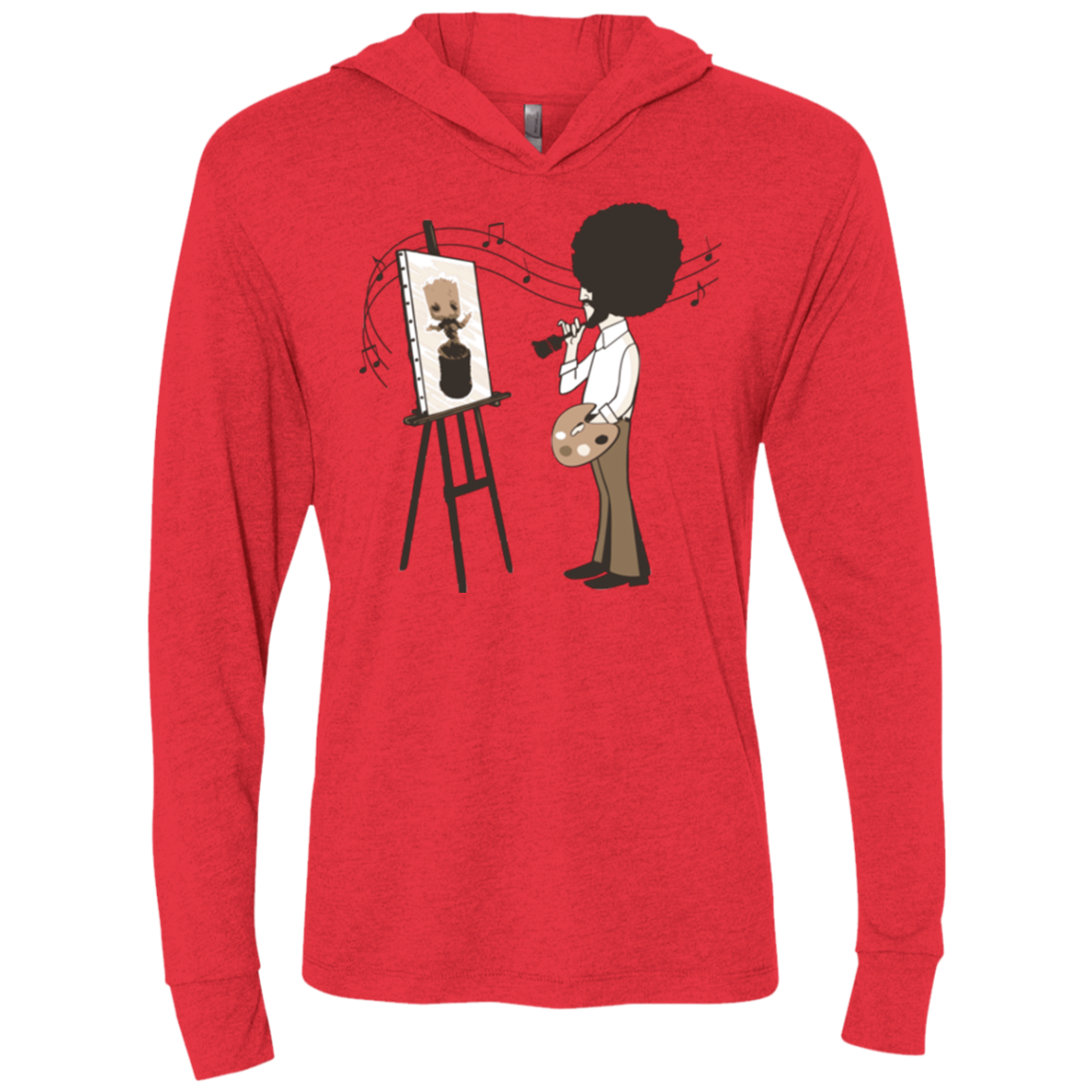 Happy Little Tree Triblend Long Sleeve Hoodie Tee