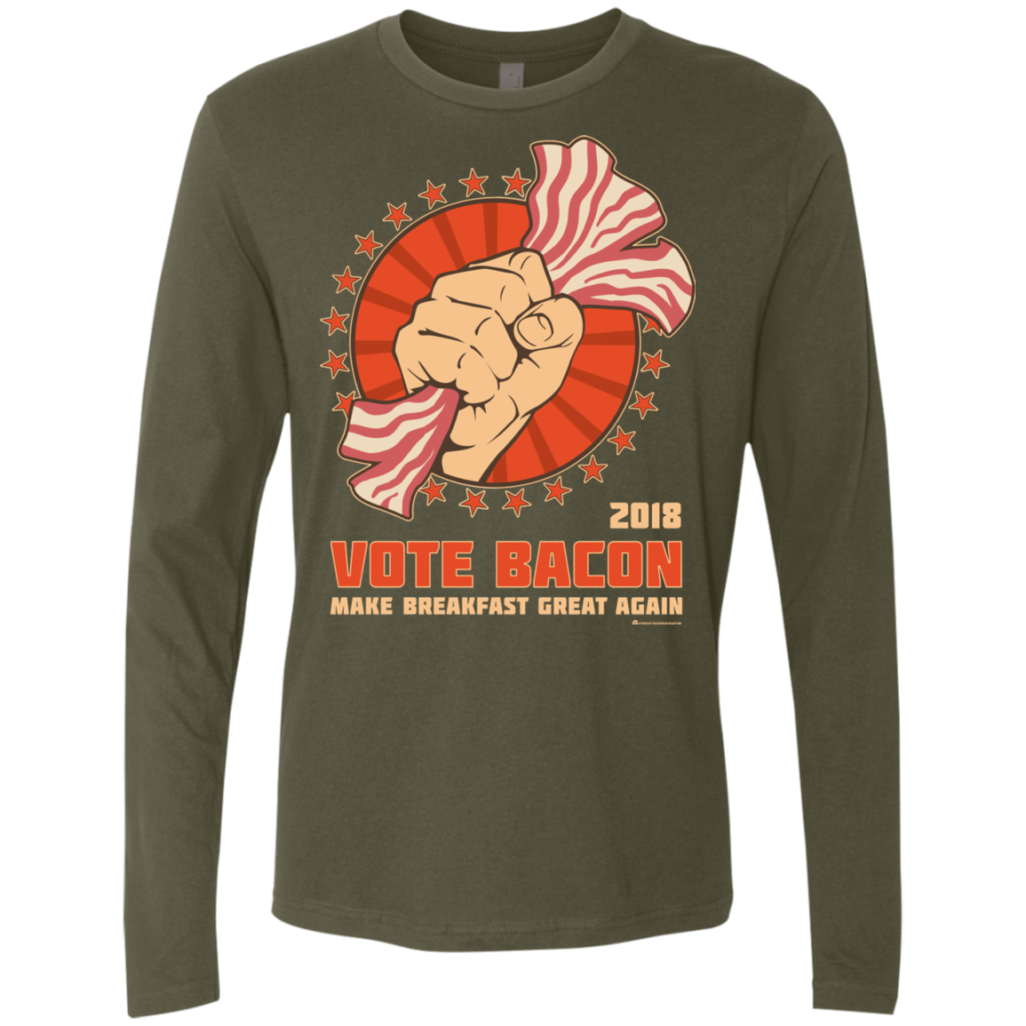 Vote Bacon In 2018 Men's Premium Long Sleeve