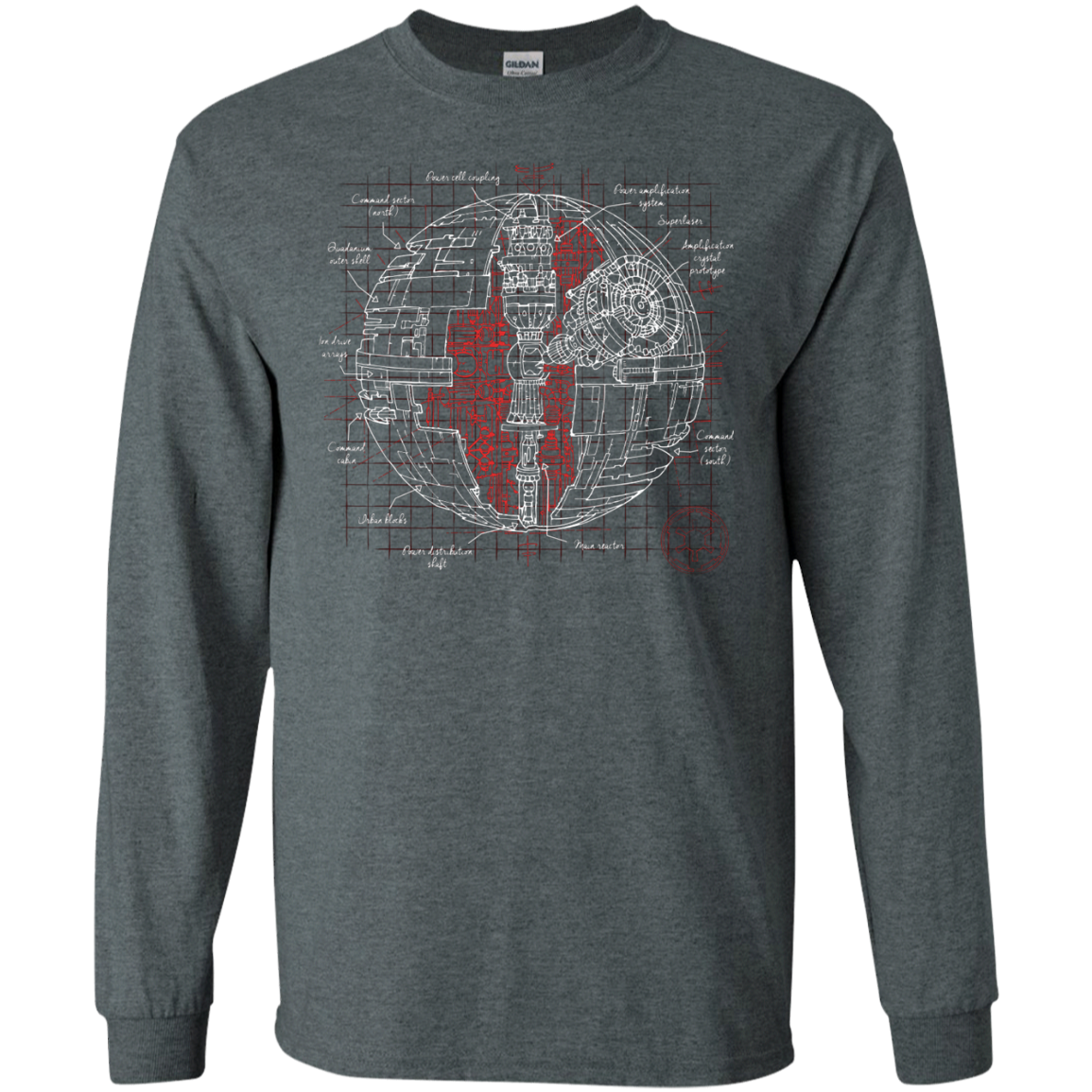 Death Star Plan Men's Long Sleeve T-Shirt