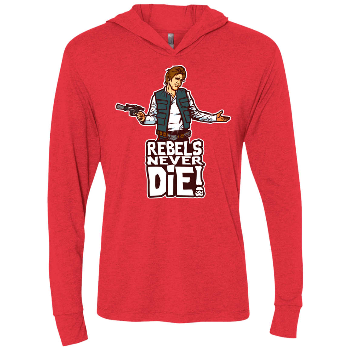 Rebels Never Die Triblend Long Sleeve Hoodie Tee