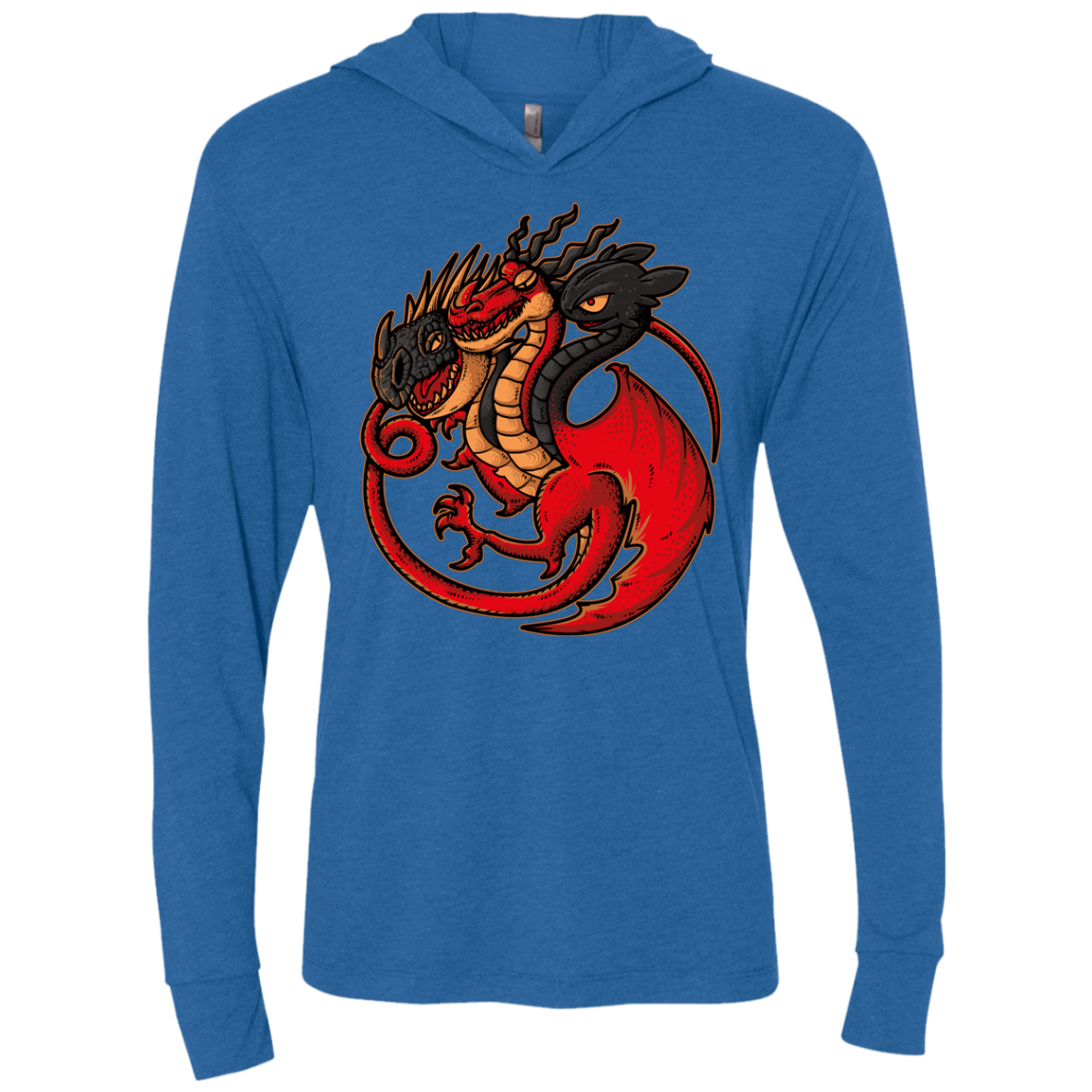 FIRE BLOOD AND TRAINING Triblend Long Sleeve Hoodie Tee