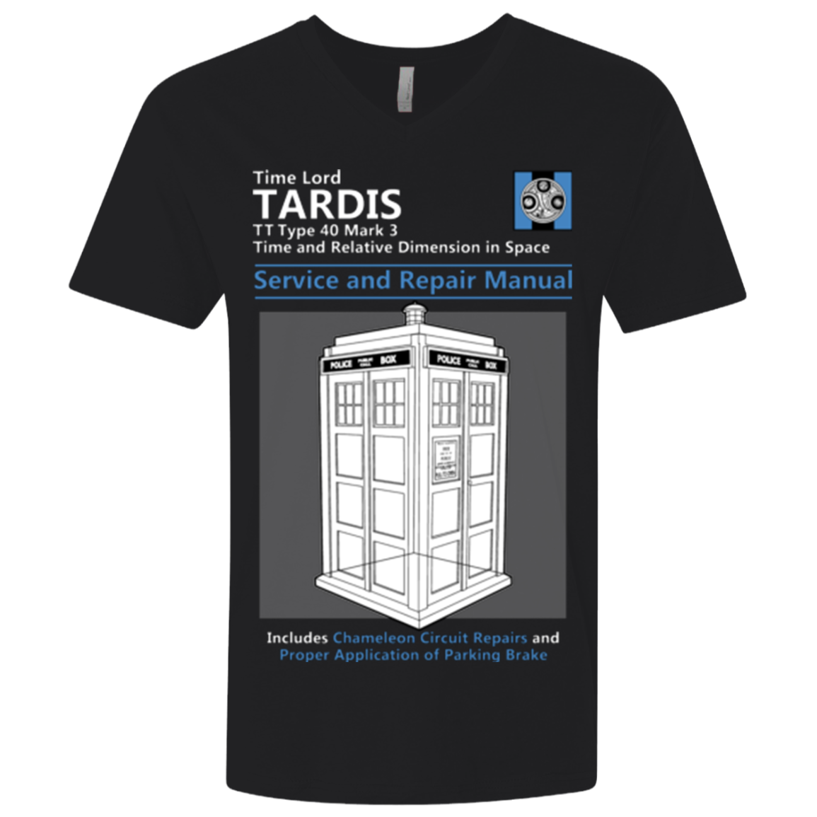 TARDIS SERVICE AND REPAIR MANUAL Men's Premium V-Neck