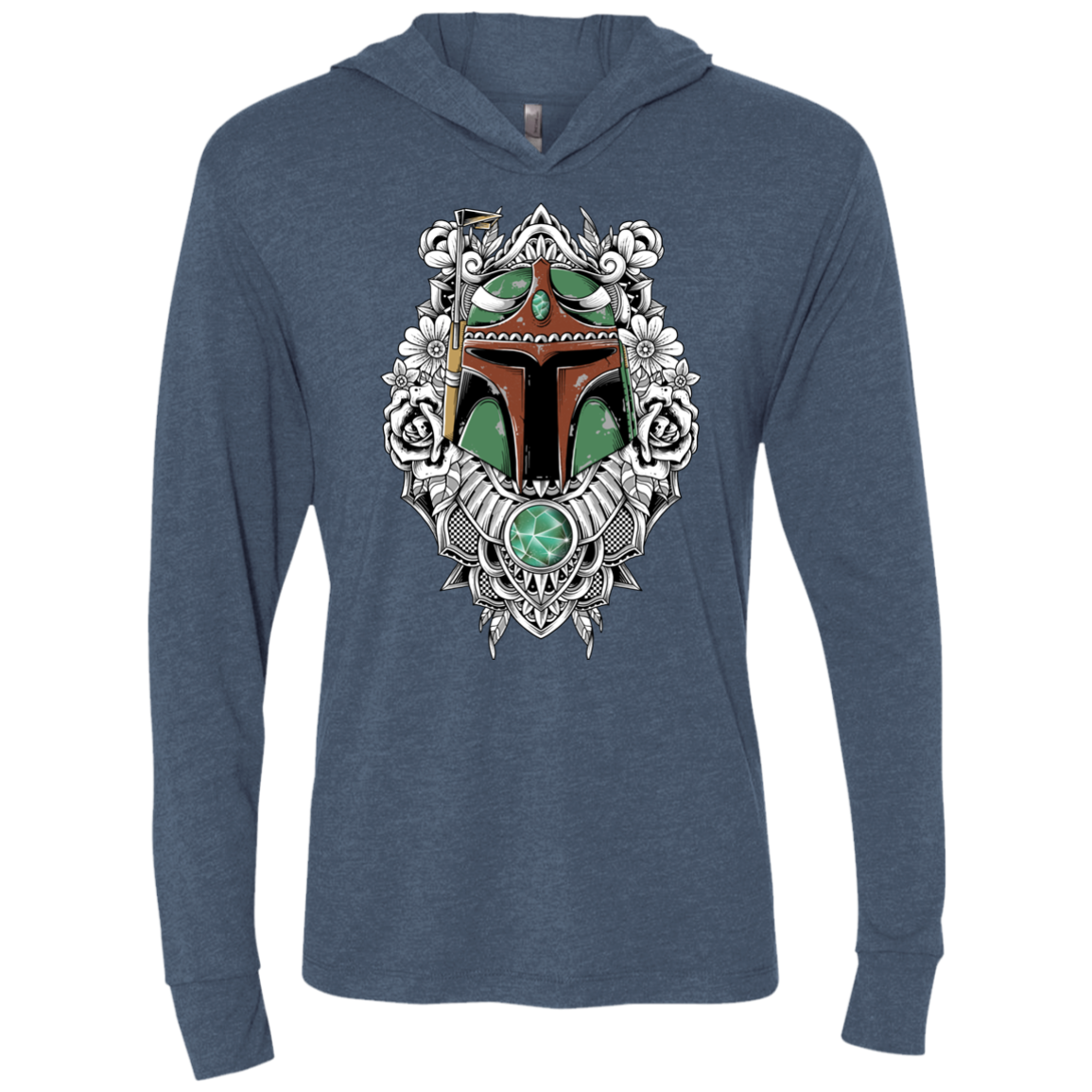 Mandalorian Warrior Triblend Long Sleeve Hoodie Tee