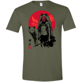 Wolf Girl sumi-e Men's Semi-Fitted Softstyle