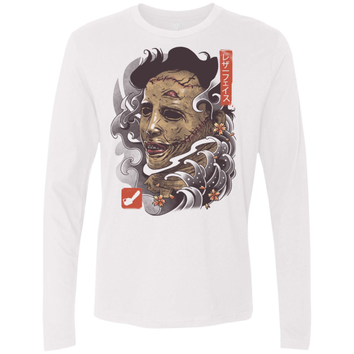 Oni Leather Mask Men's Premium Long Sleeve